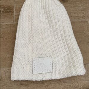 Love Your Melon White Knit Beanie